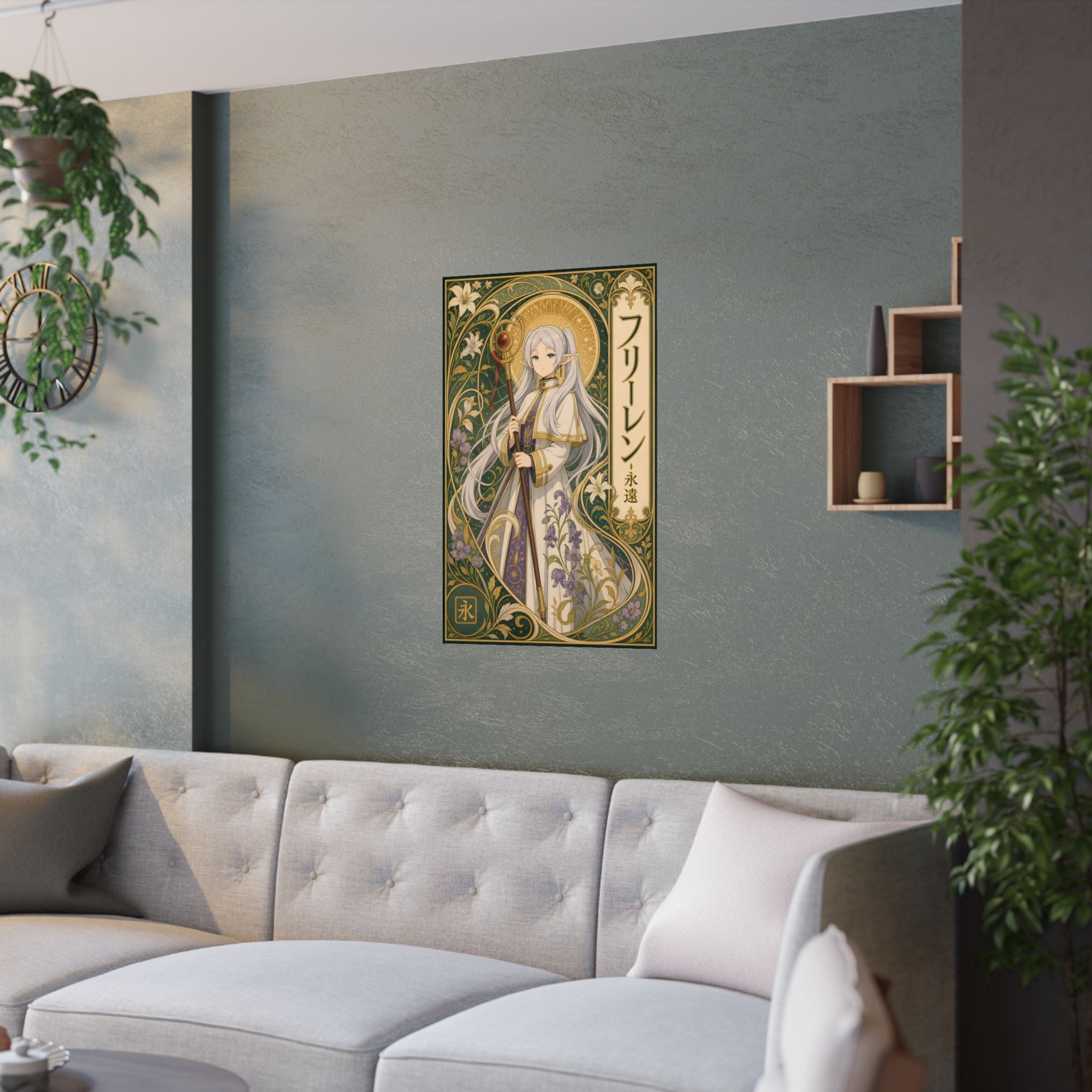 Frieren Fr13 Art Nouveau Anime Poster