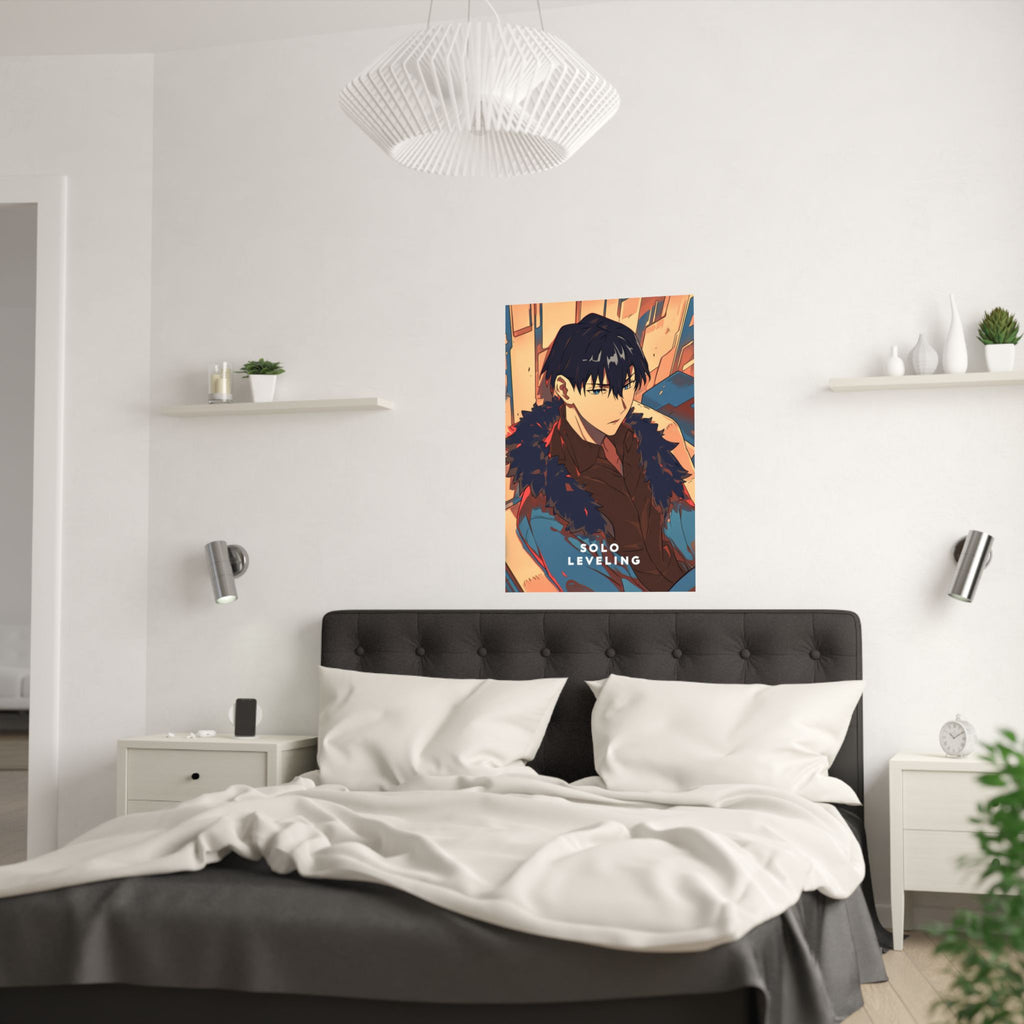 Solo Leveling Jinwoo Lounging Anime Poster