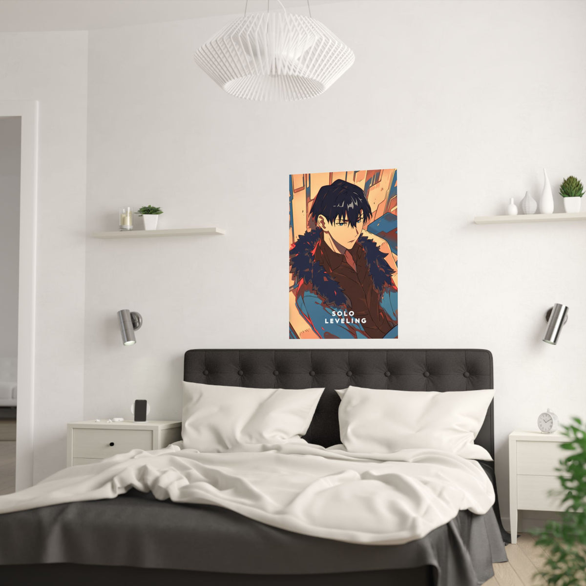 Solo Leveling Jinwoo Lounging Anime Poster