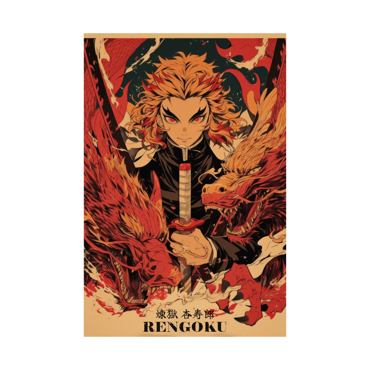 Demon Slayer Rengoku Flame Hashira Anime Poster