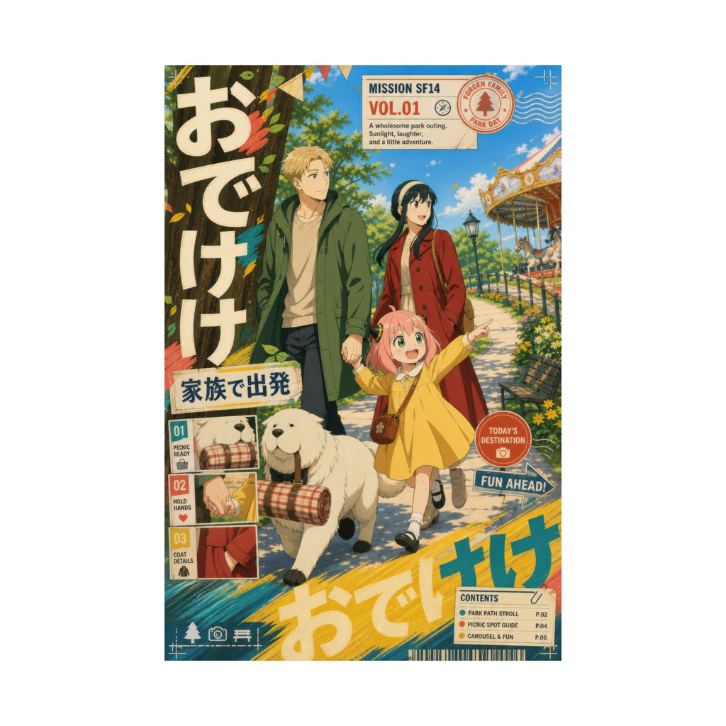 Forger Spy x Family Anime Poster Family Park Odekeke Colorful Travel Poster