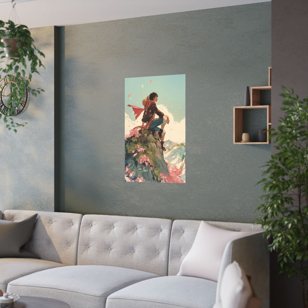 One Piece Luffy Cliff Anime Poster