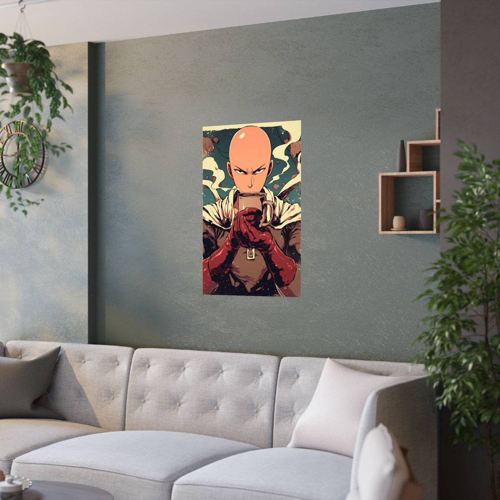 One Punch man Coffee Anime Poster