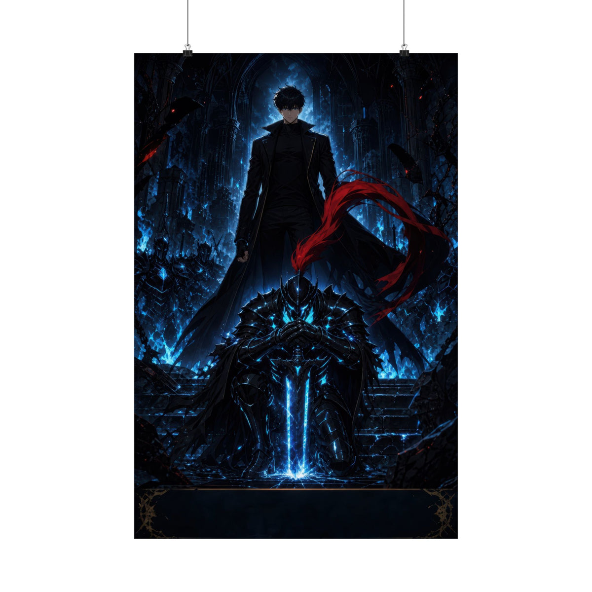 Solo Leveling Sl53 Jinwoo Igris First Knight Anime Poster