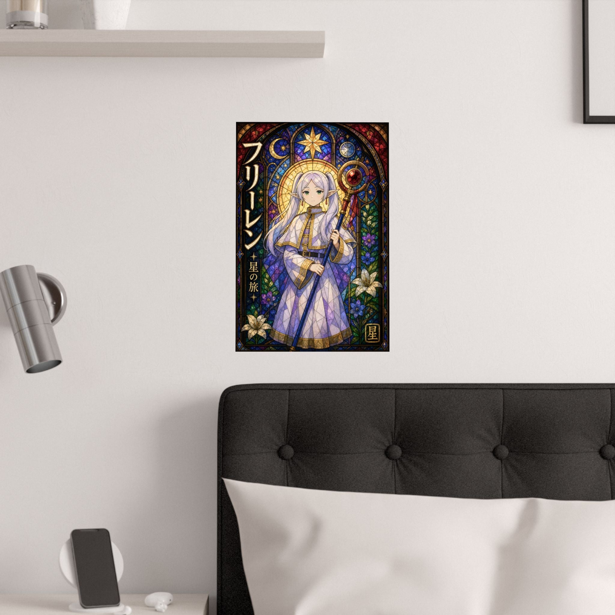 Frieren Fr14 Stained Glass Anime Poster