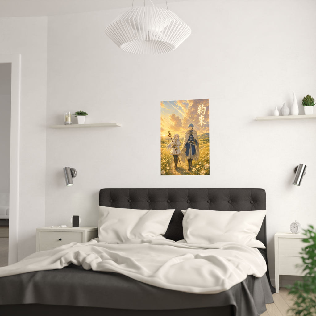 Frieren Fr17 Himmel Golden Field Anime Poster