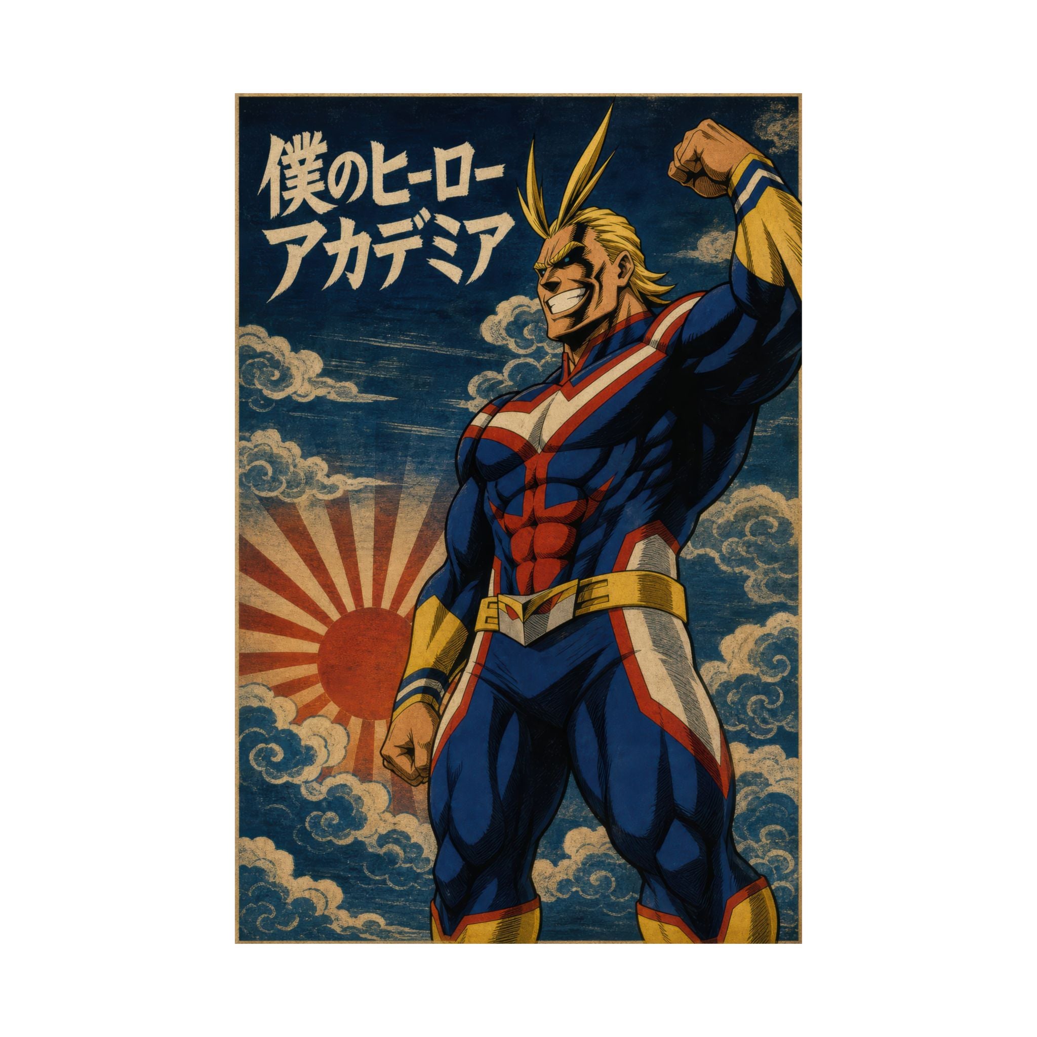 My Hero Academia G7 Allmight Ukiyoe Anime Poster