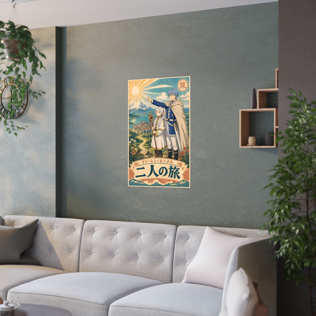 Frieren Fr24 Himmel Retro Travel Anime Poster
