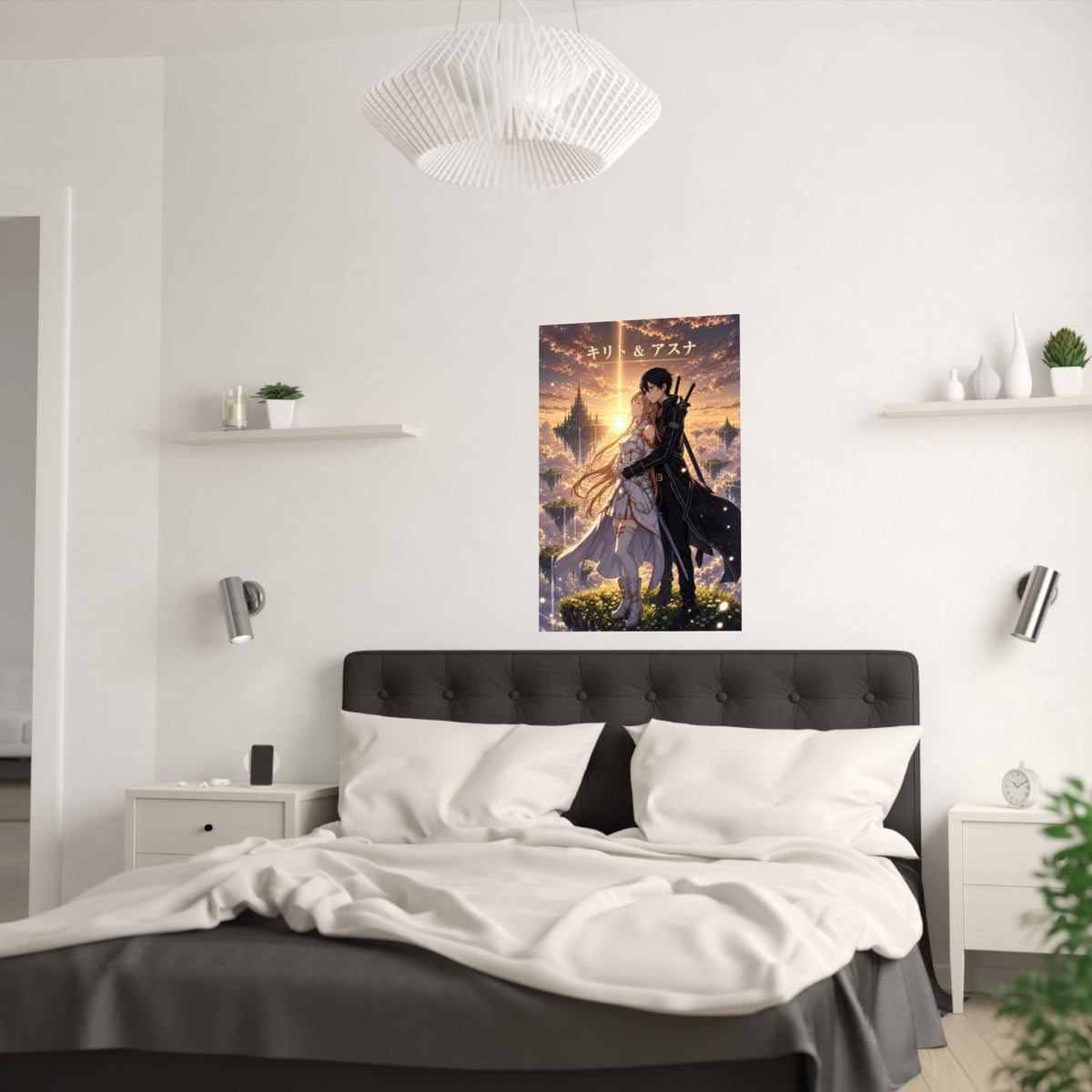 Sword Art Online Sao03 Kirito Asuna Sunset Romantic Key Visual Anime Poster