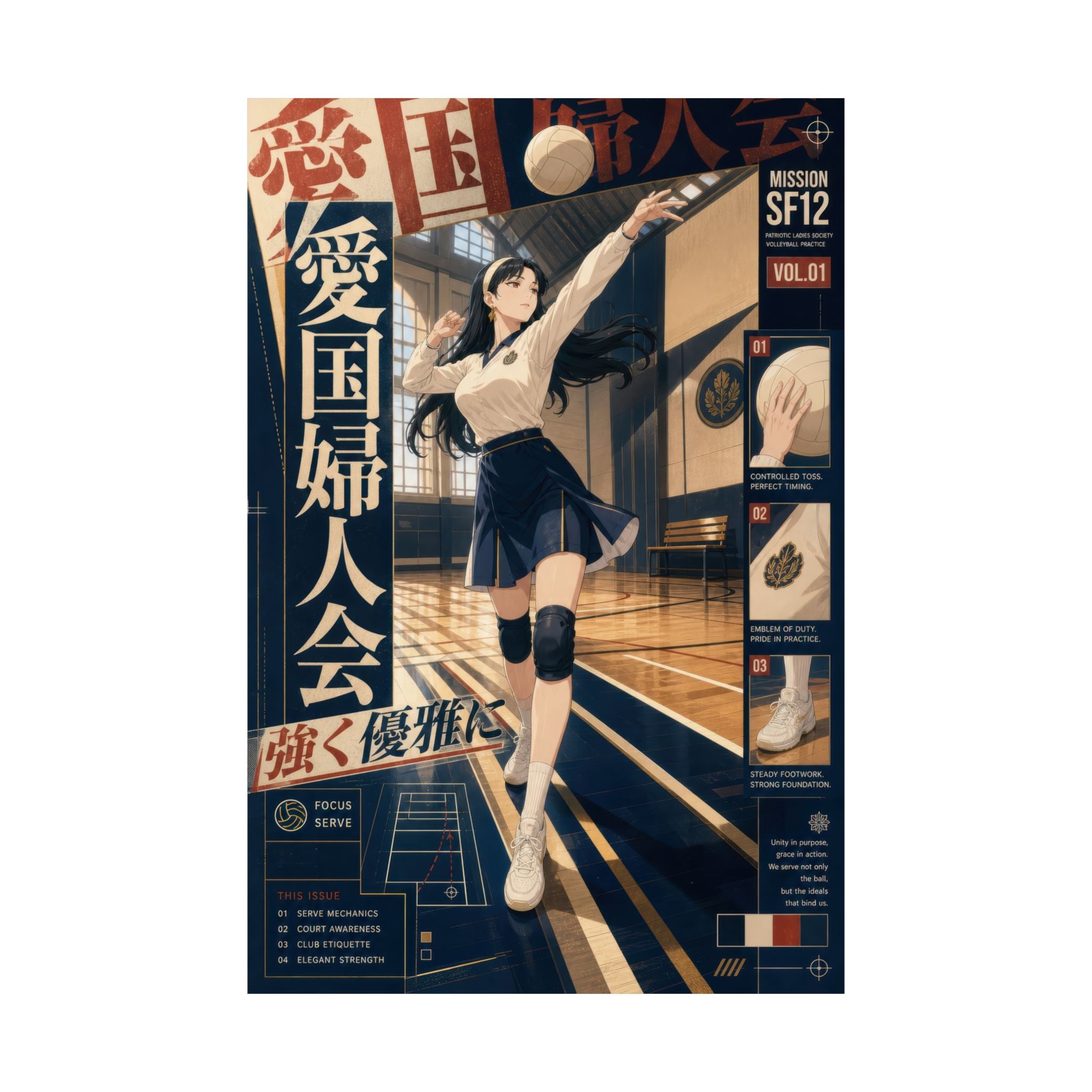 Melinda Spy x Family Anime Poster Melinda Patriotic Ladies Volleyball Wall Art