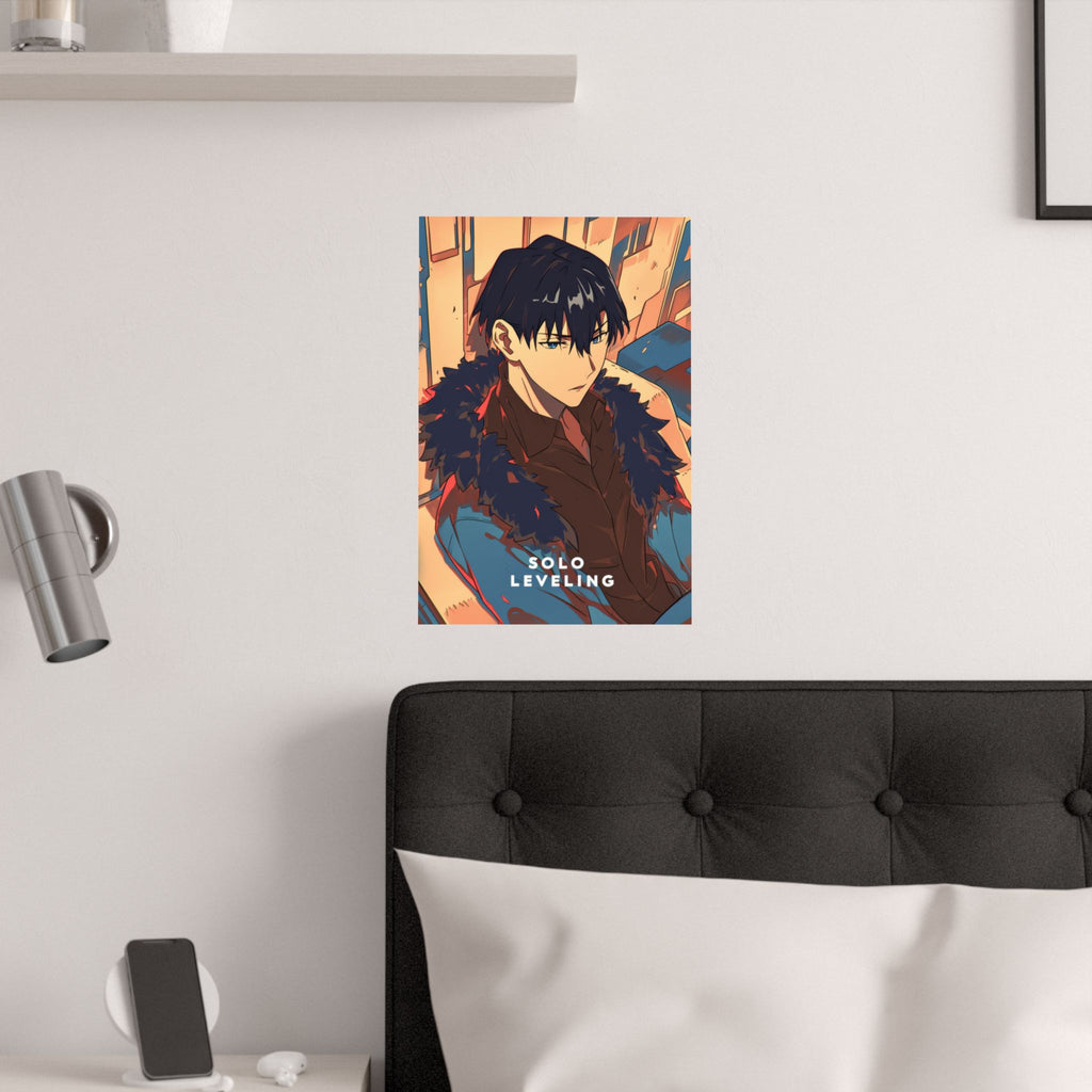 Solo Leveling Jinwoo Lounging Anime Poster