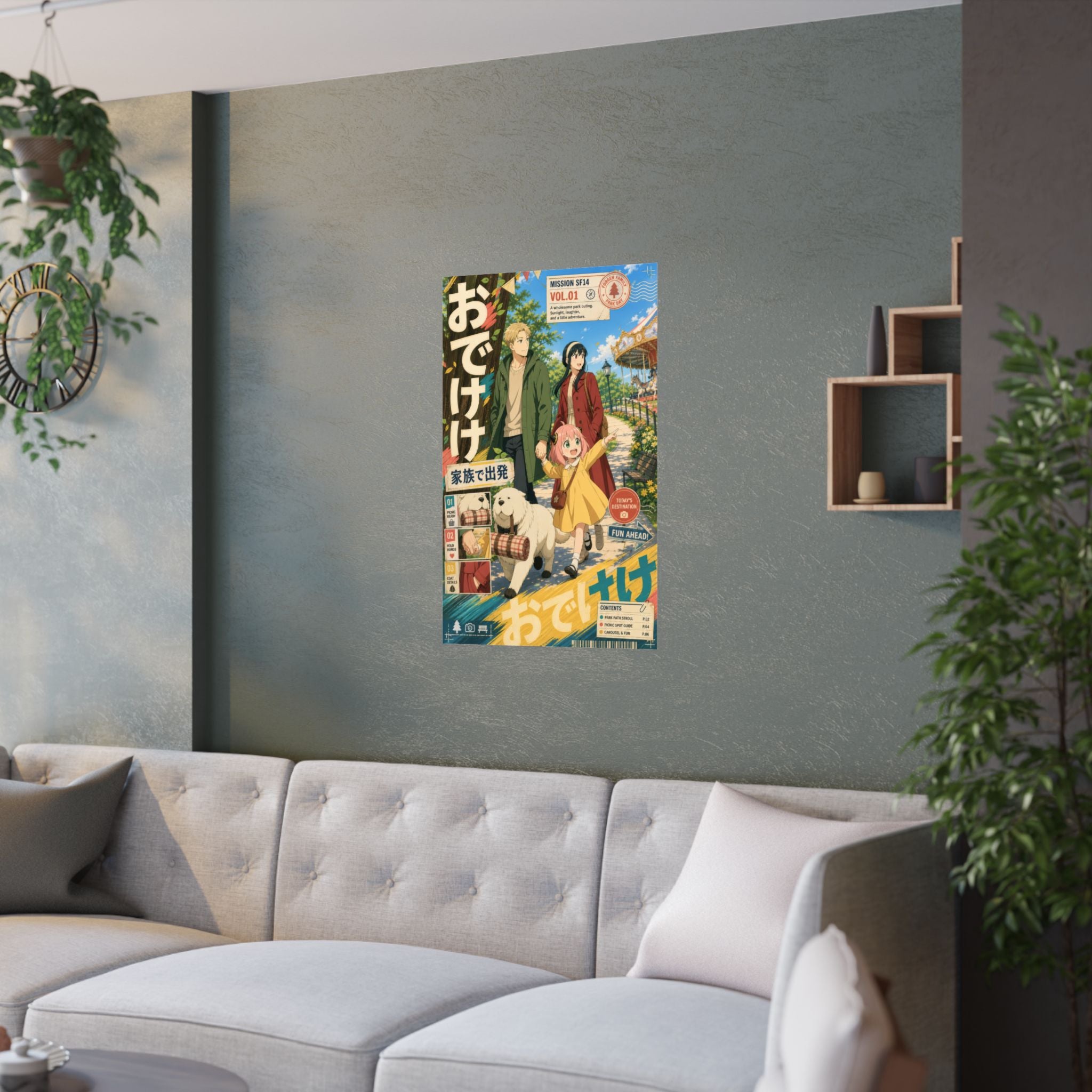 Forger Spy x Family Anime Poster Family Park Odekeke Colorful Travel Poster