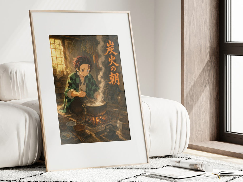 Demon Slayer Tanjiro Ghibli Set Charcoal Morning Anime Poster