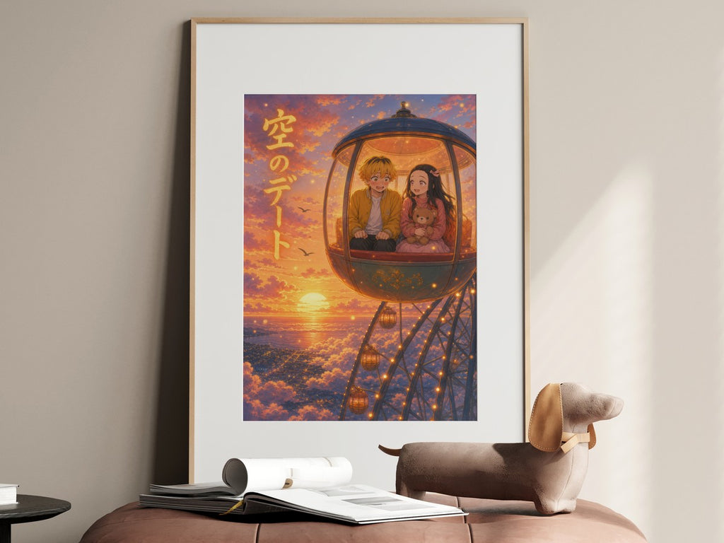 Demon Slayer Zenitsu Nezuko Dreamy Ferris Wheel Anime Poster