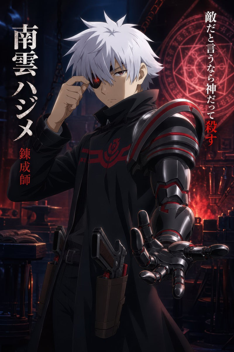 Arifureta Hajime Demon Eye Prosthetic Identity Closeup Anime Poster