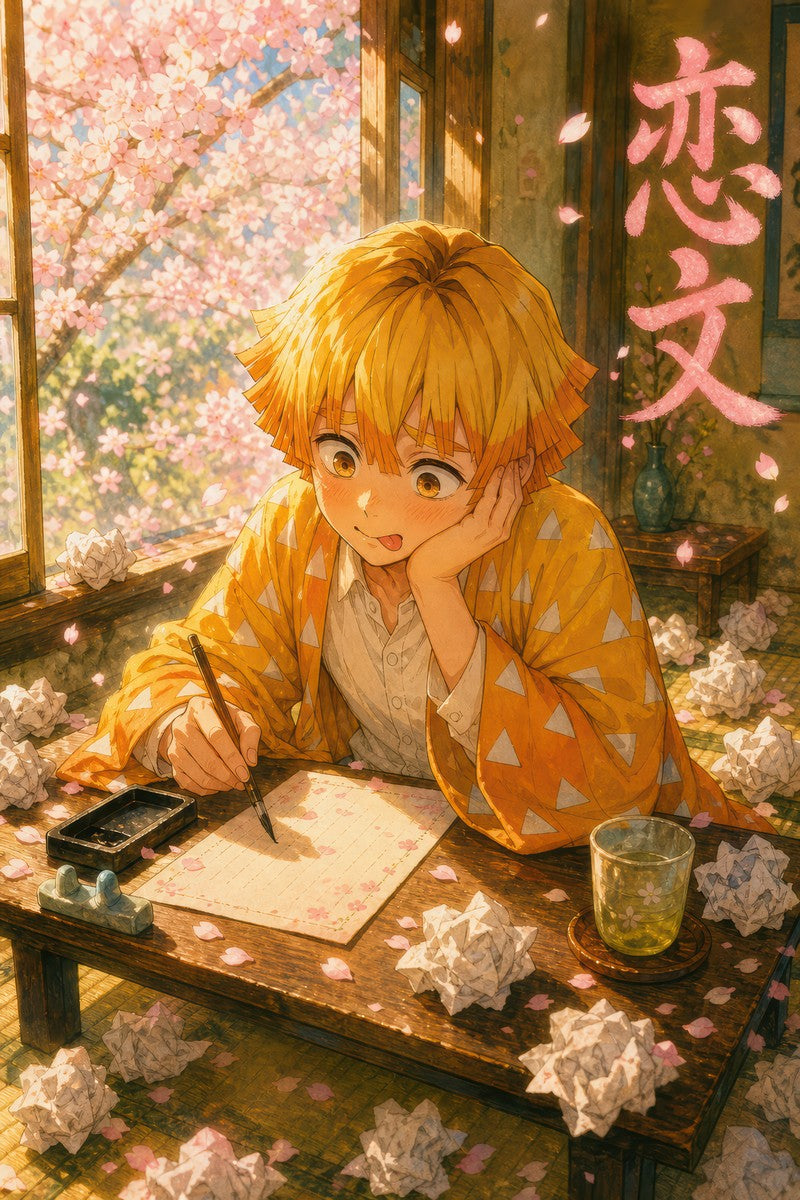 Demon Slayer Zenitsu Ghibli Set Love Letter Anime Poster