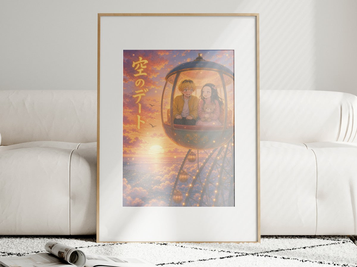 Demon Slayer Zenitsu Nezuko Dreamy Ferris Wheel Anime Poster