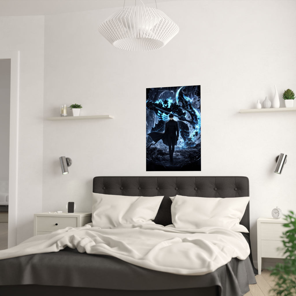 Solo Leveling Sl54 Jinwoo Iron The Wall Anime Poster