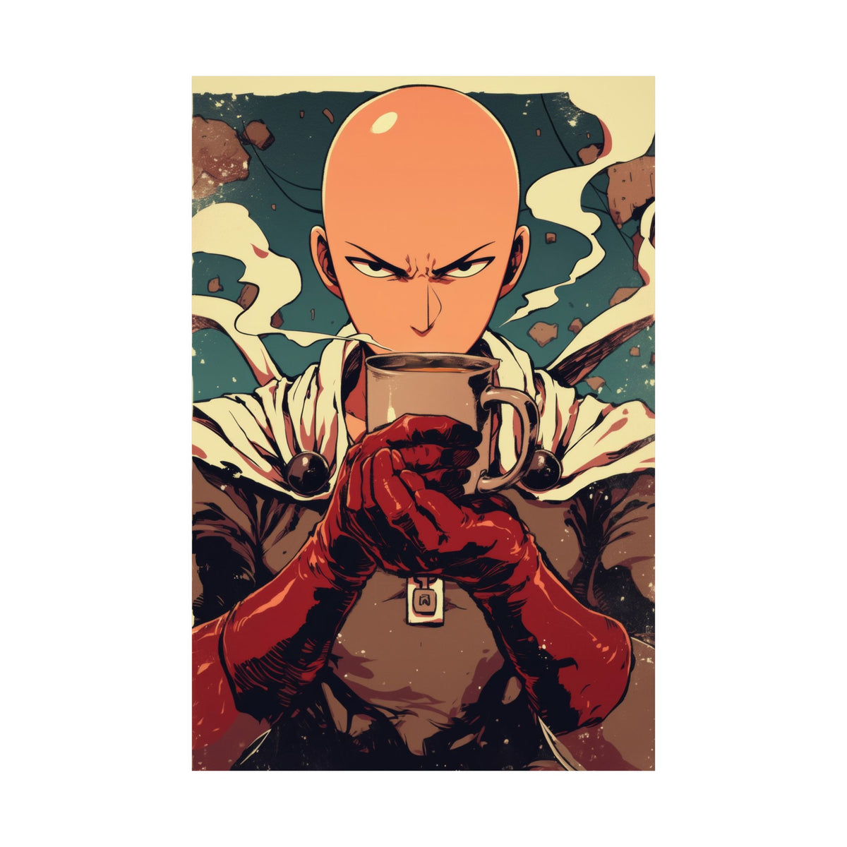 One Punch man Coffee Anime Poster