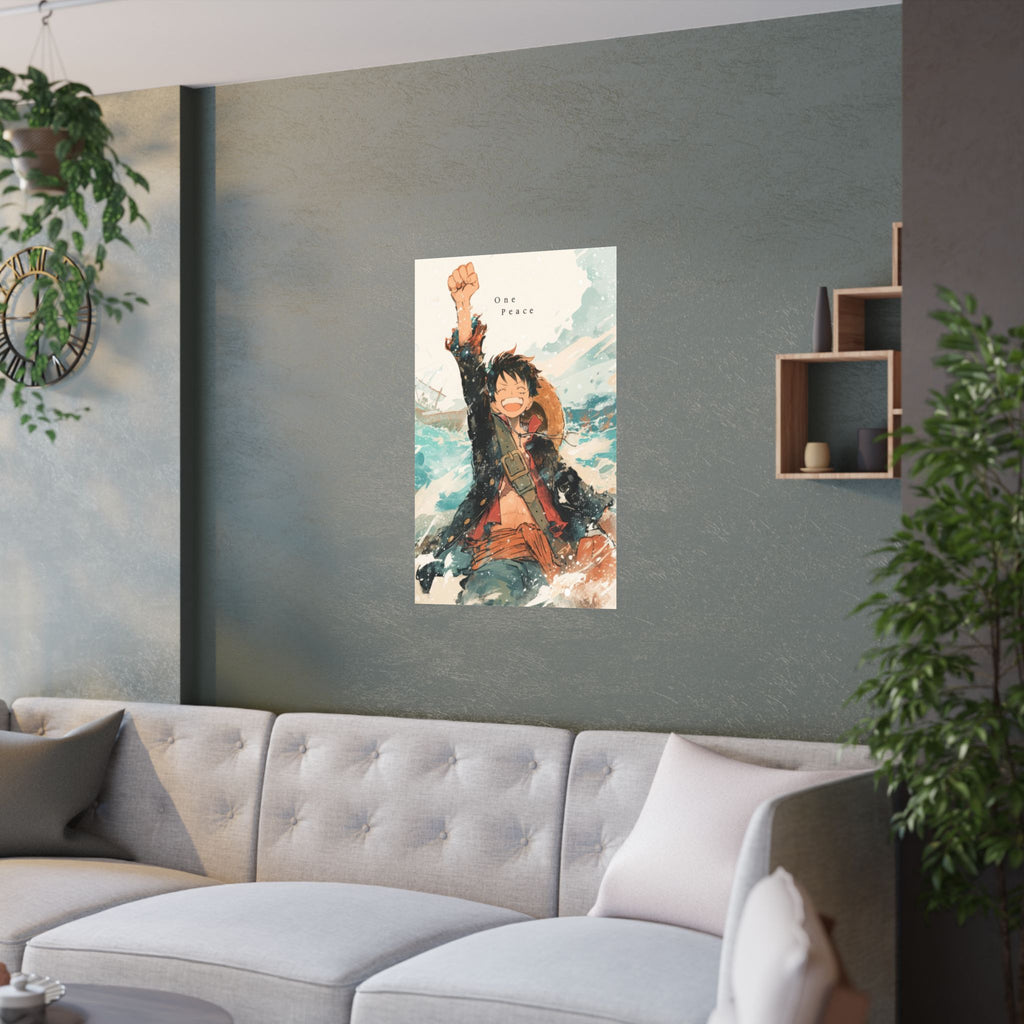 One Piece Luffy Water Anime Poster