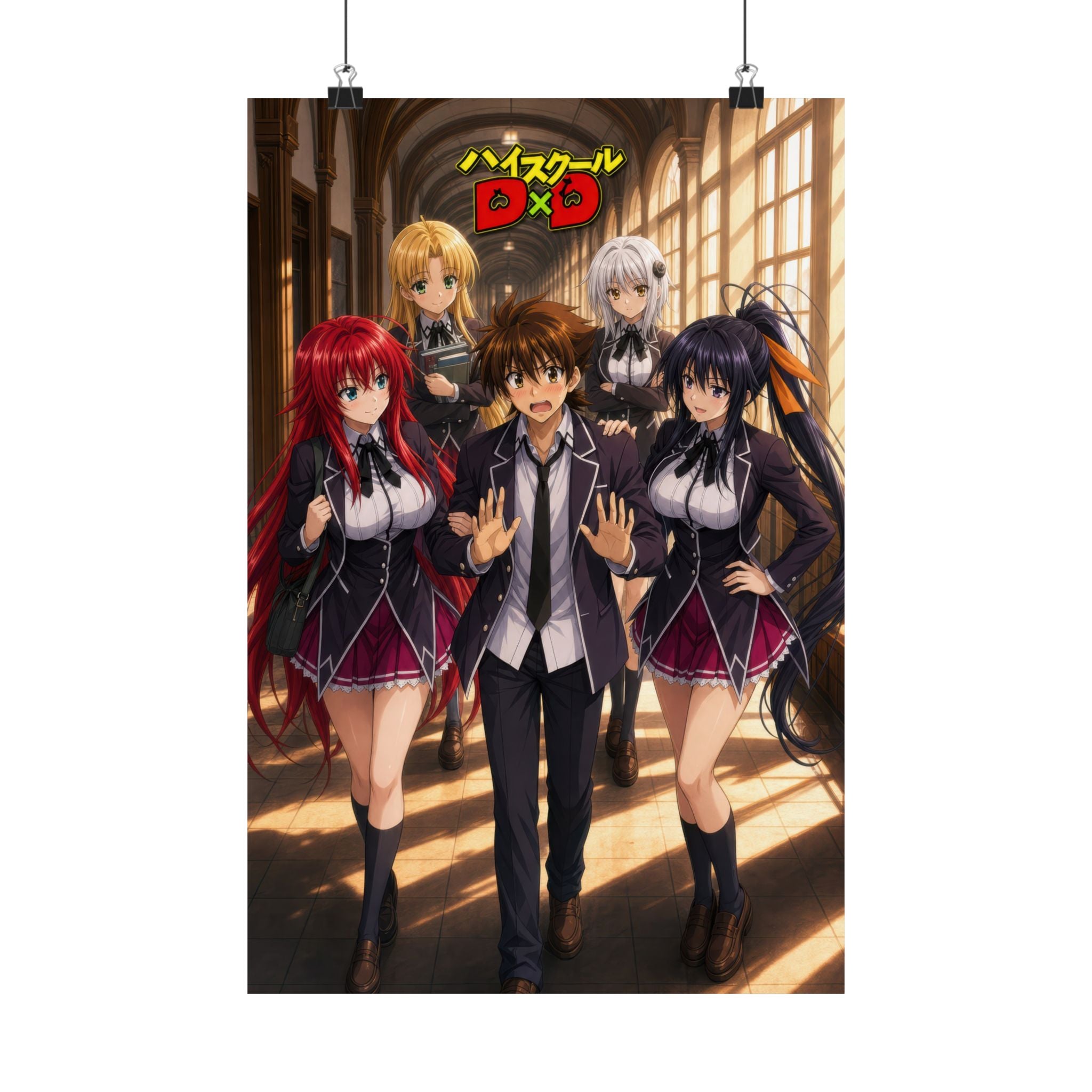 High School DxD P17 Issei Hallway Harem Anime Poster