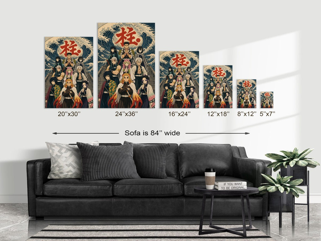Demon Slayer Nine Hashira Ukiyoe Ensemble Anime Poster