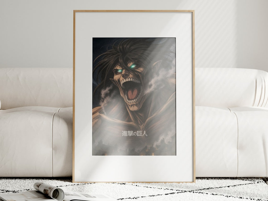 Unframed poster on wall