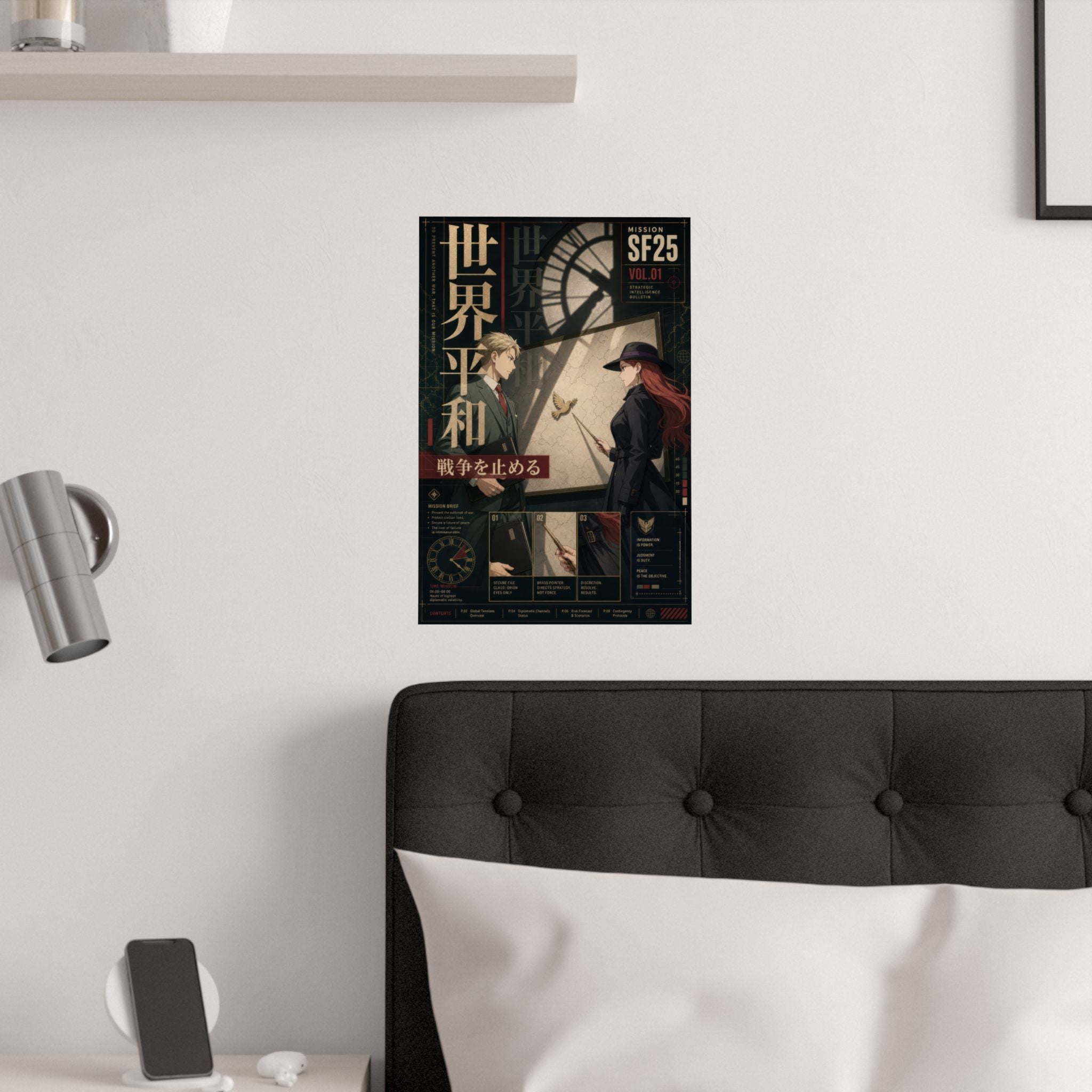 Loid Spy x Family Anime Poster Sylvia World Peace Briefing Wall Art