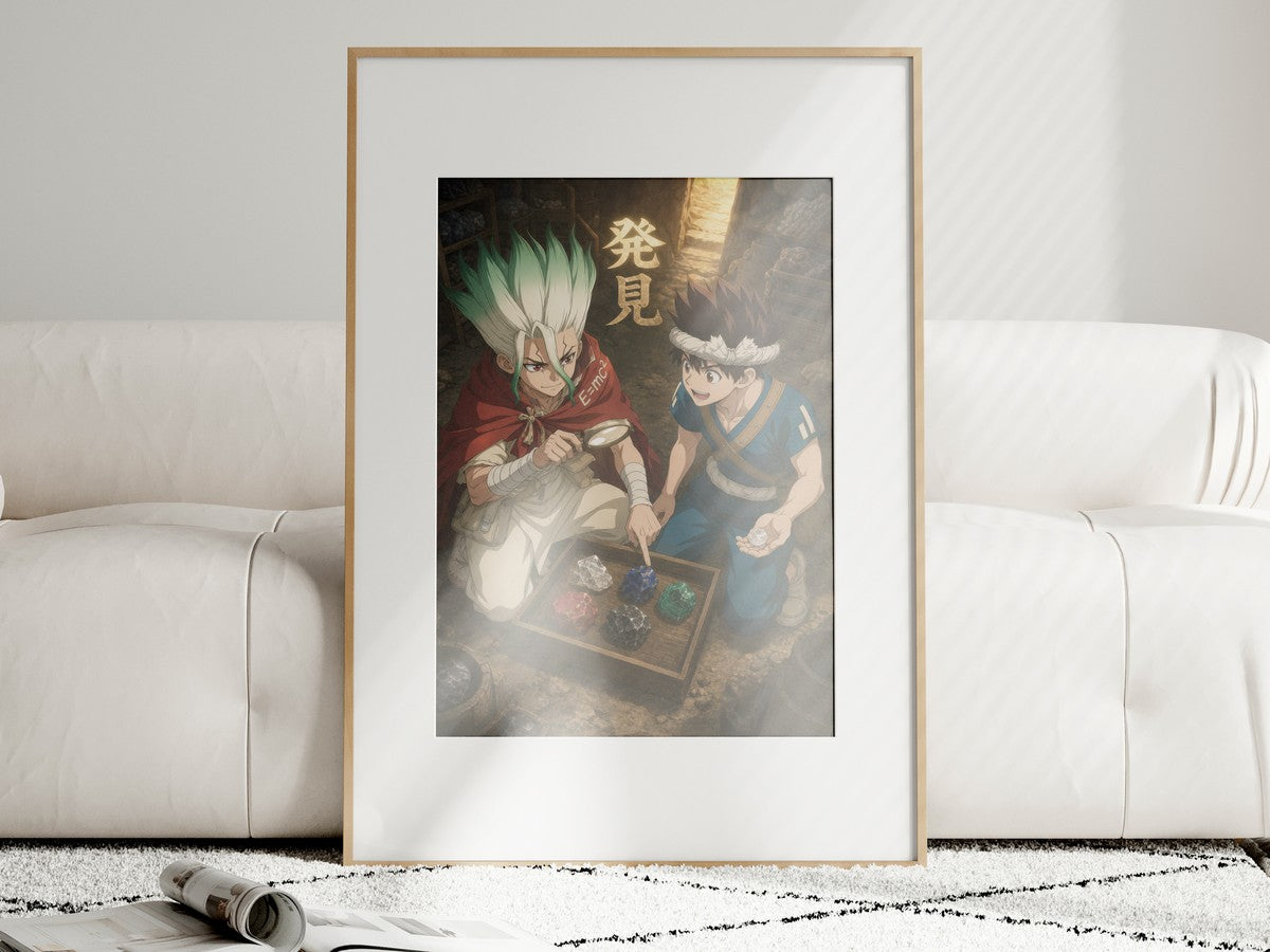 Unframed poster on wall