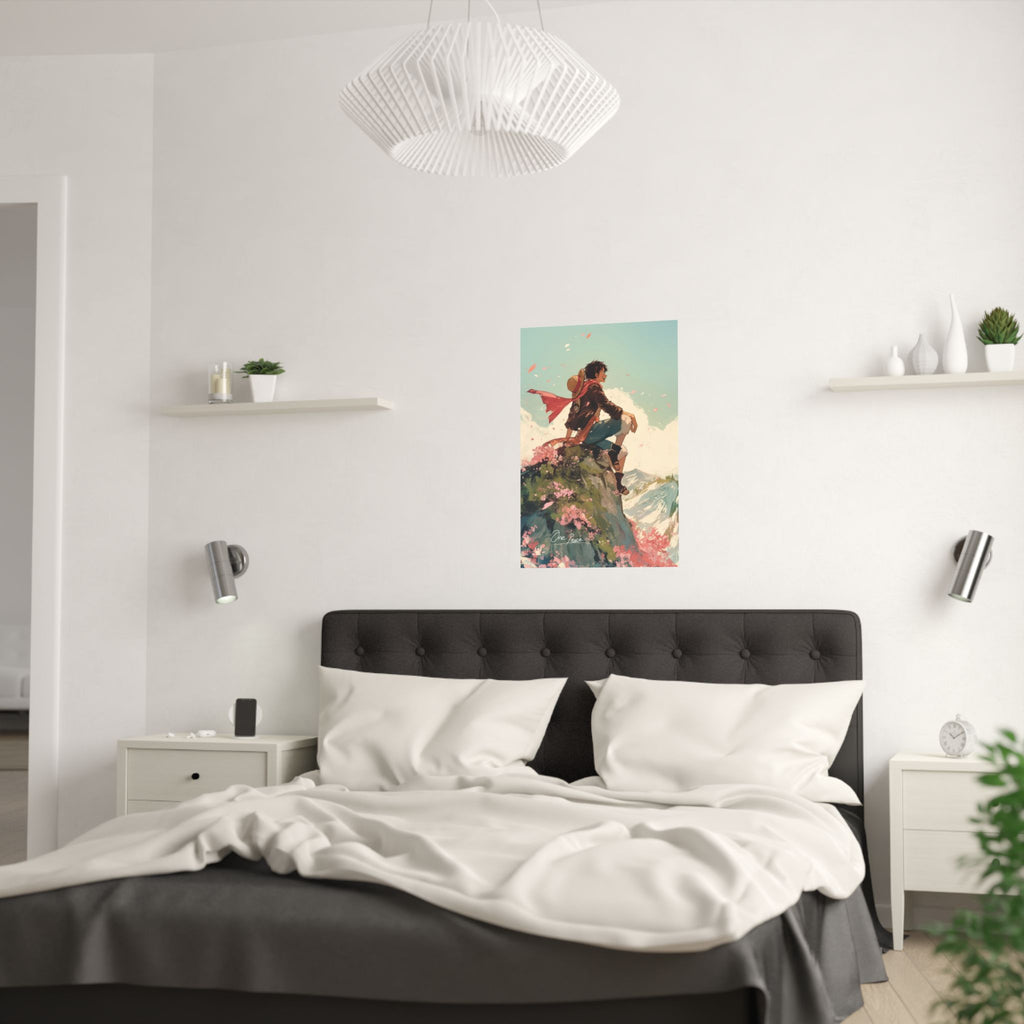 One Piece Luffy Cliff Anime Poster