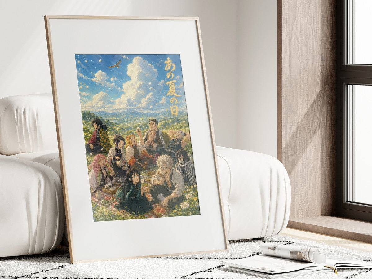 Demon Slayer Nine Hashira Dreamy Summer Picnic Anime Poster