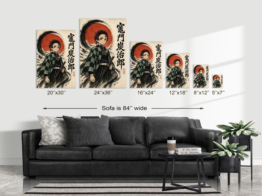 Demon Slayer Hm01 Tanjiro Sumi E Sun Anime Poster
