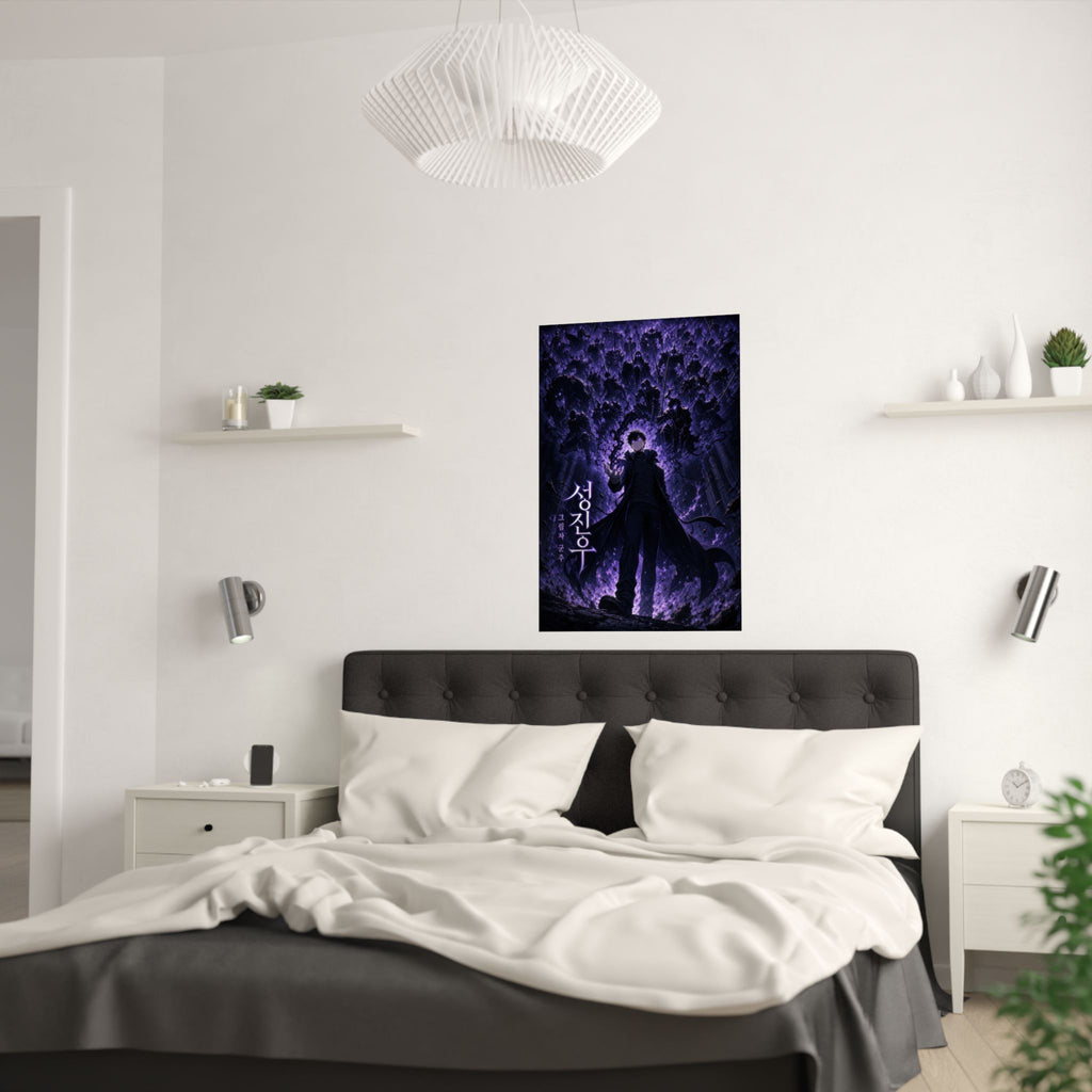 Solo Leveling Sl01 Jinwoo Shadow Army Cinematic Manhwa Anime Poster