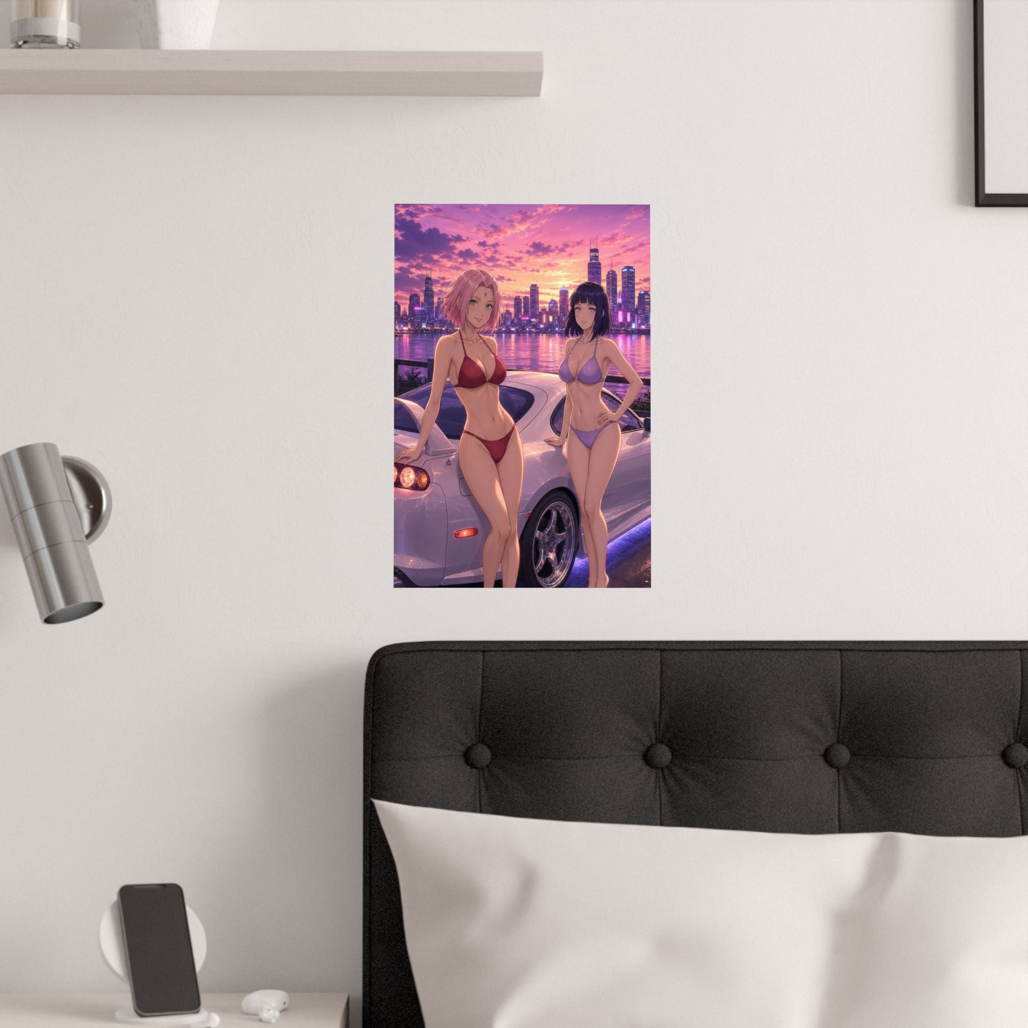 Sakura Hinata Naruto Anime Poster Ninja Sisters Art Print