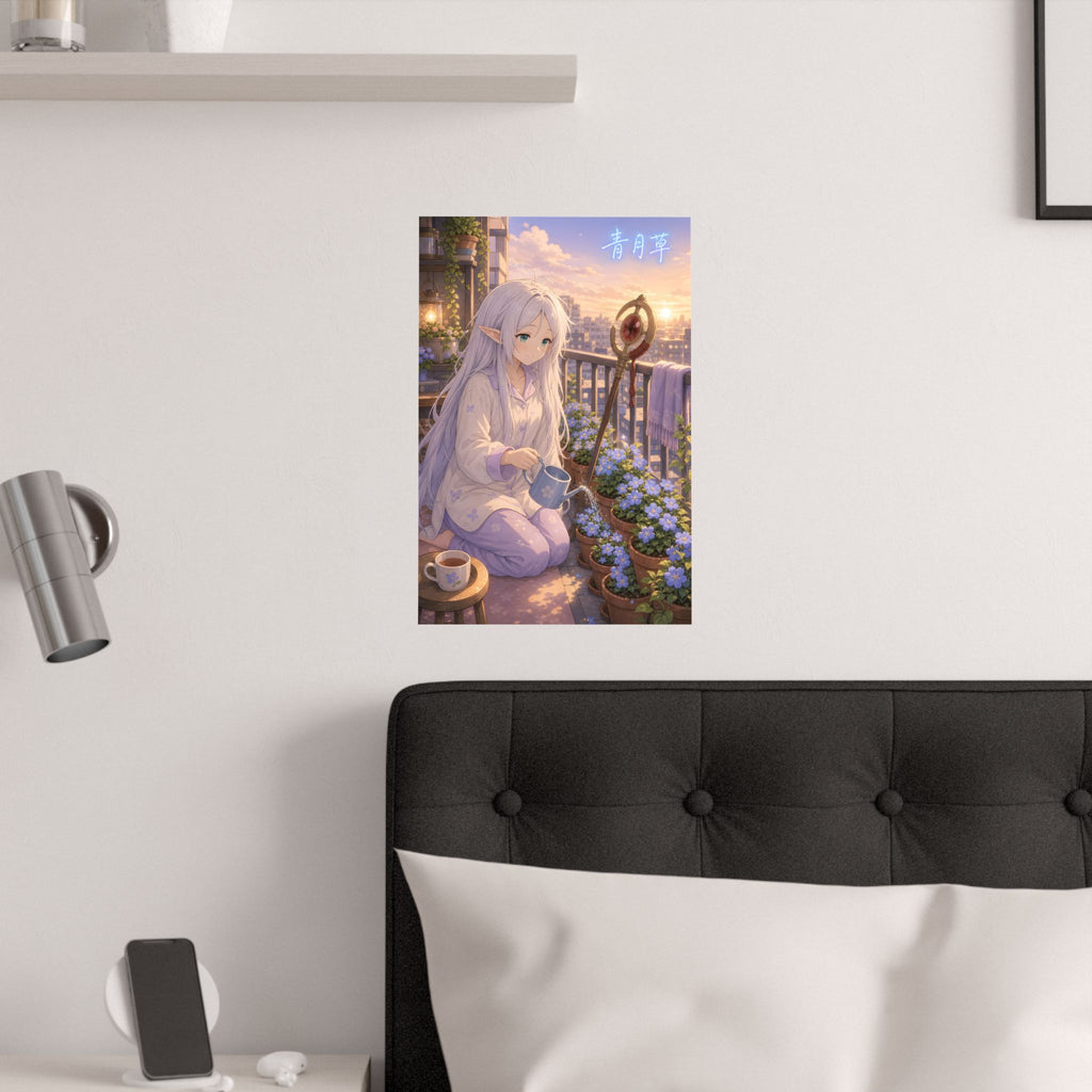 Frieren Fr39 Blue Moon Balcony Anime Poster