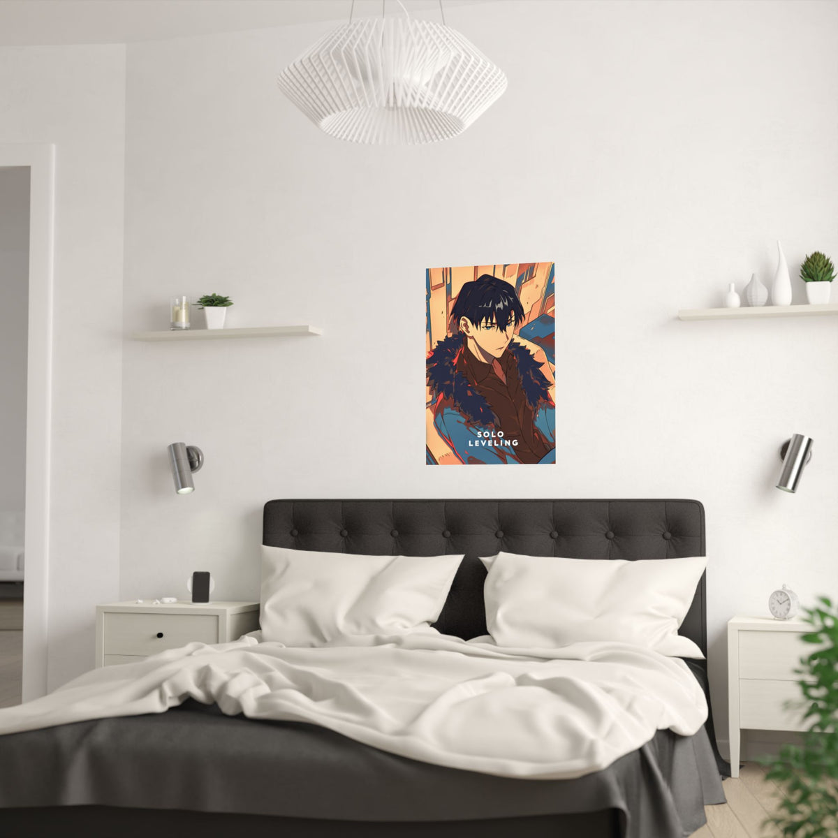 Solo Leveling Jinwoo Lounging Anime Poster
