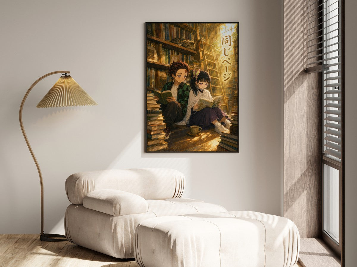 Demon Slayer Tanjiro Kanao Dreamy Bookstore Anime Poster