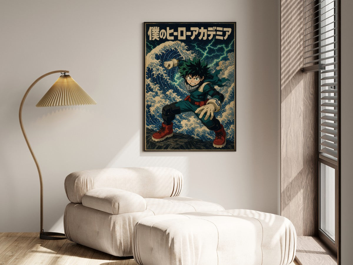 My Hero Academia G8 Deku Ukiyoe Smash Anime Poster