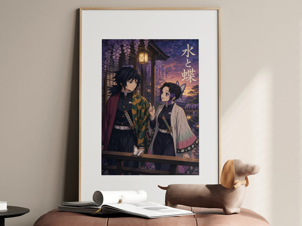 Demon Slayer Giyu Shinobu Couple Dusk Anime Poster