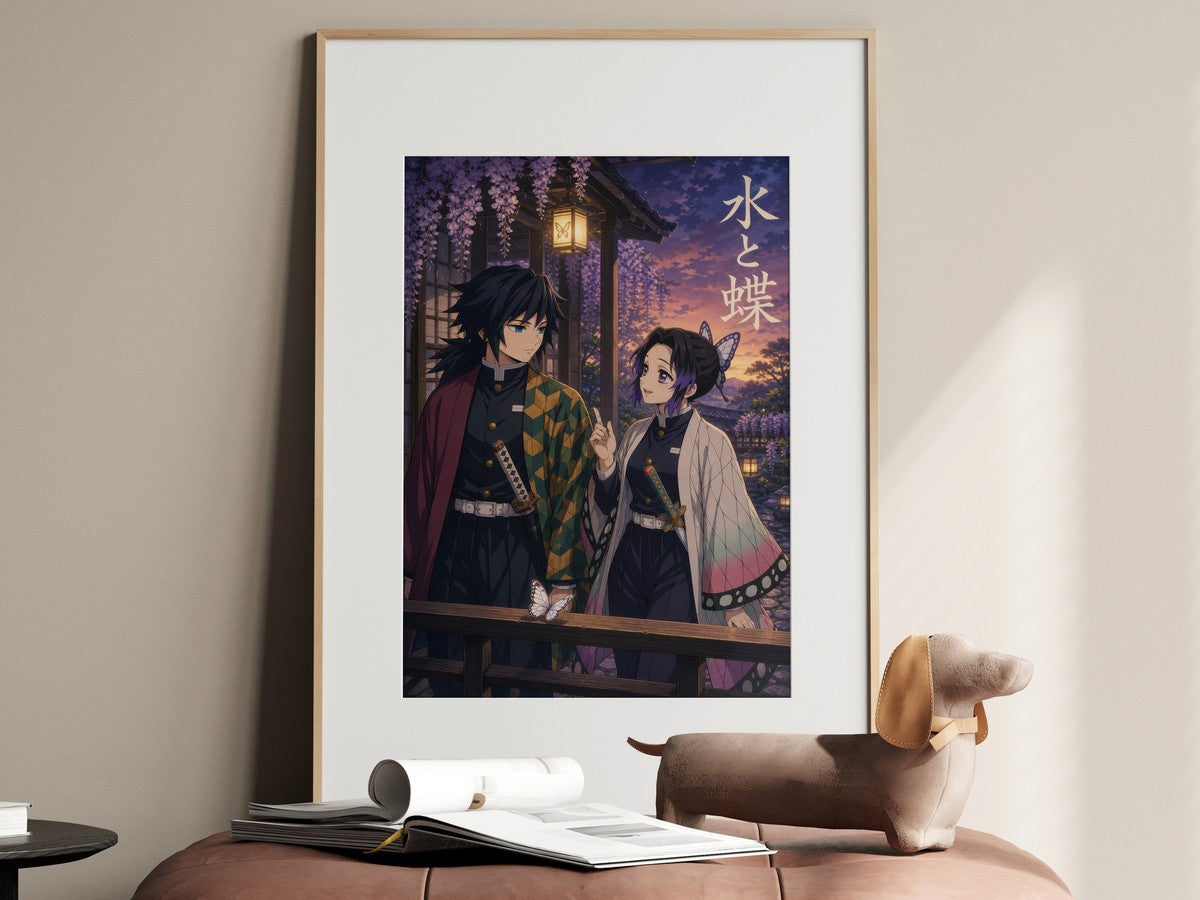 Demon Slayer Giyu Shinobu Couple Dusk Anime Poster