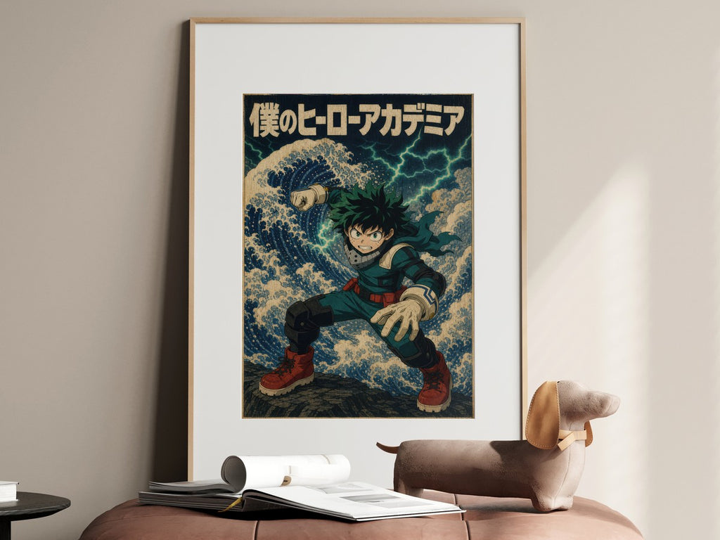 My Hero Academia G8 Deku Ukiyoe Smash Anime Poster