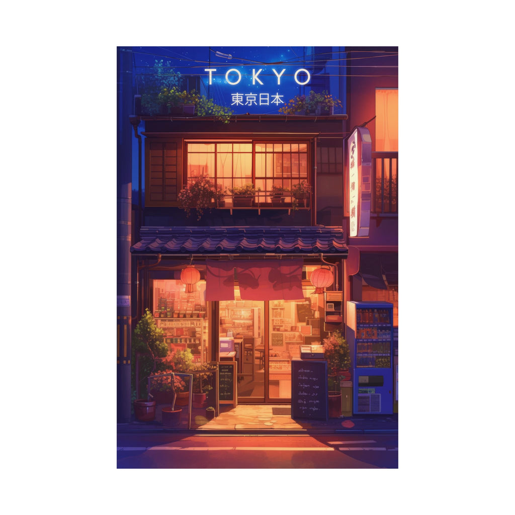 Night Coffee Cafe Anime Poster