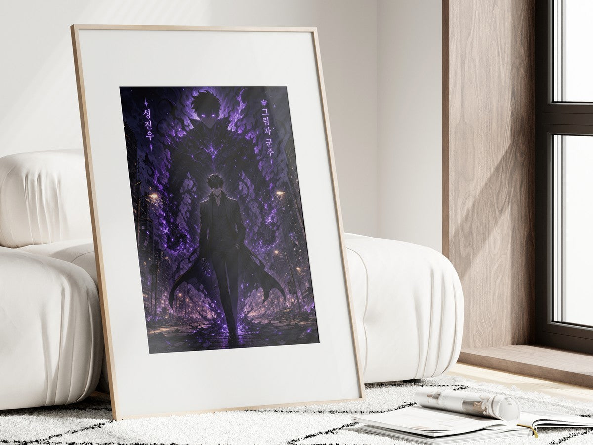 Solo Leveling Sl03 Jinwoo Shadow Monarch Cinematic Manhwa Anime Poster