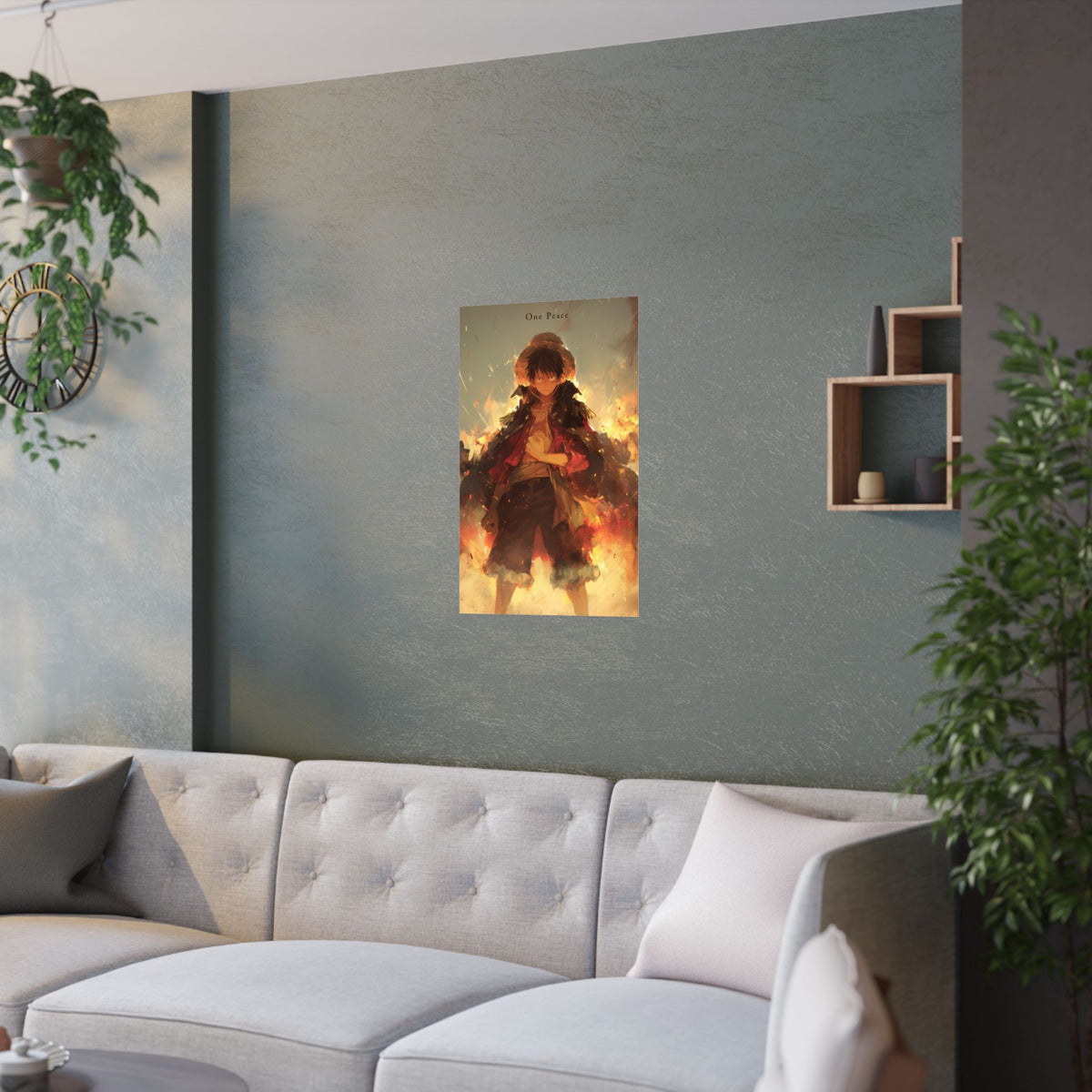 One Piece Luffy Fire Anime Poster