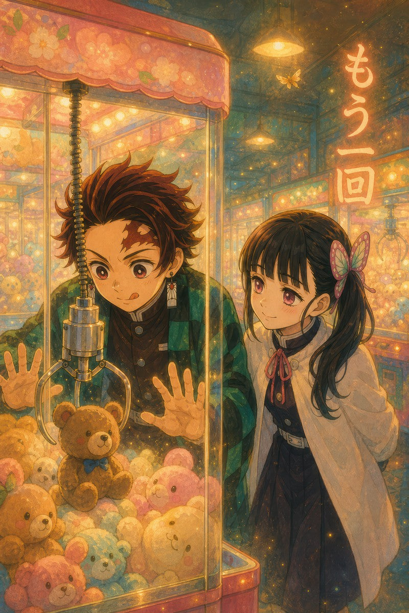 Demon Slayer Tanjiro Kanao Dreamy Arcade Crane Anime Poster