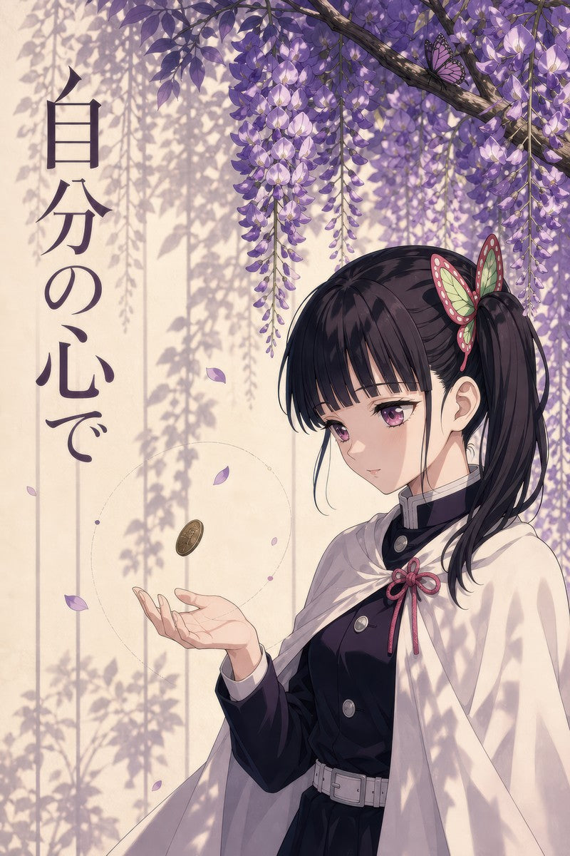 Demon Slayer Kanao Coin Floral Editorial Anime Poster