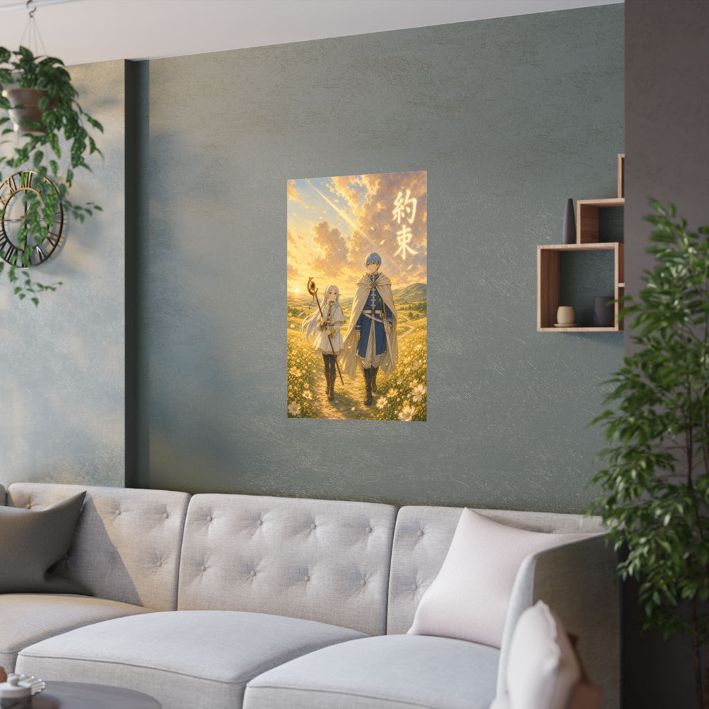 Frieren Fr17 Himmel Golden Field Anime Poster