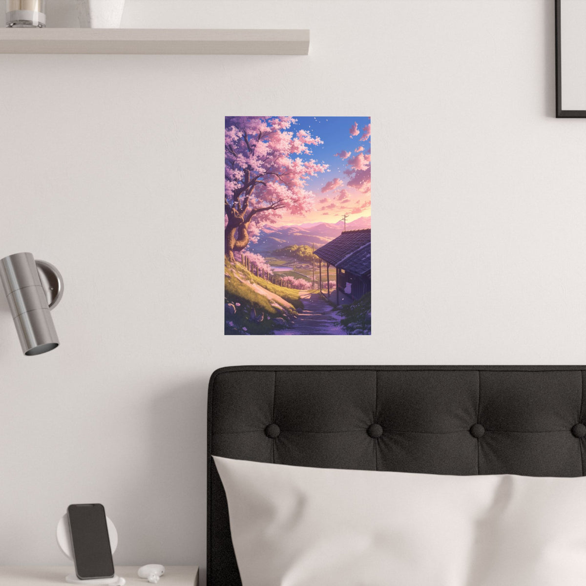 Anime Cherryblossom Valley Sunset Anime Poster