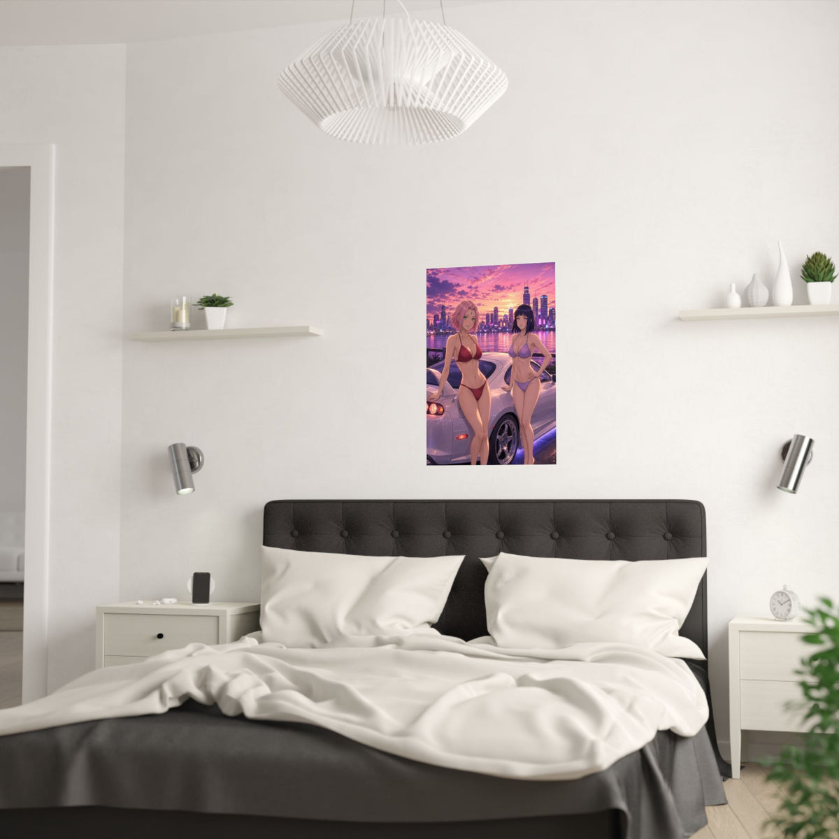 Sakura Hinata Naruto Anime Poster Ninja Sisters Art Print
