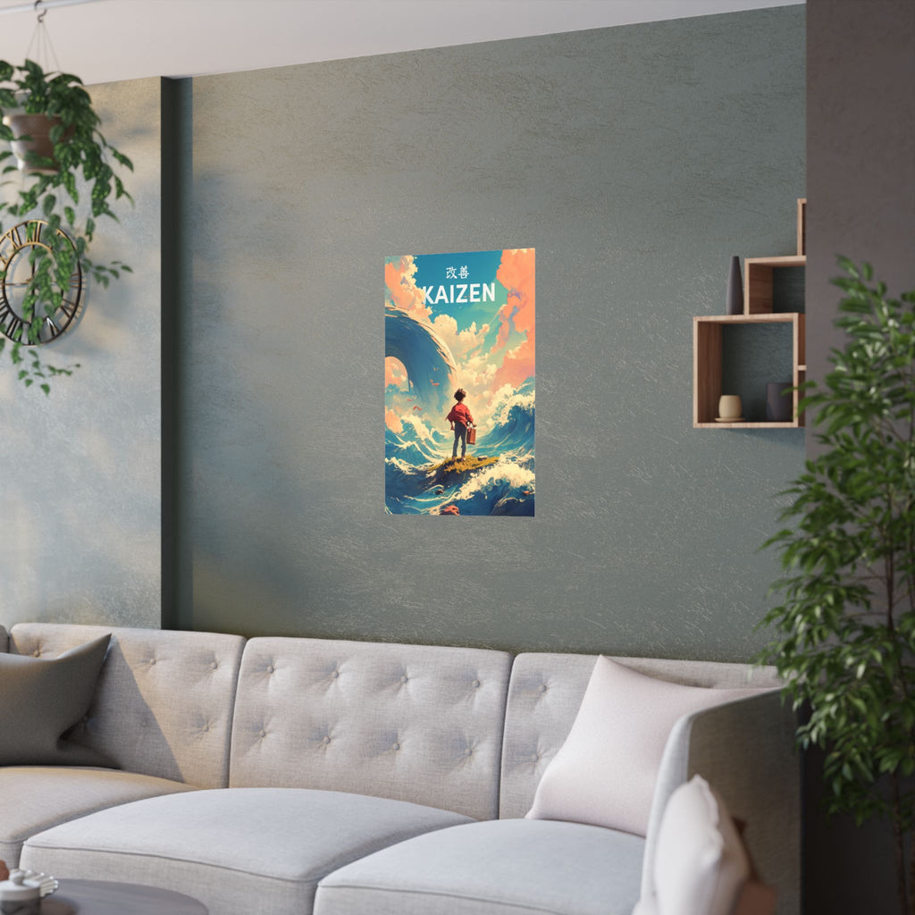 Water Mizu - Boy Ocean Waves Anime Poster